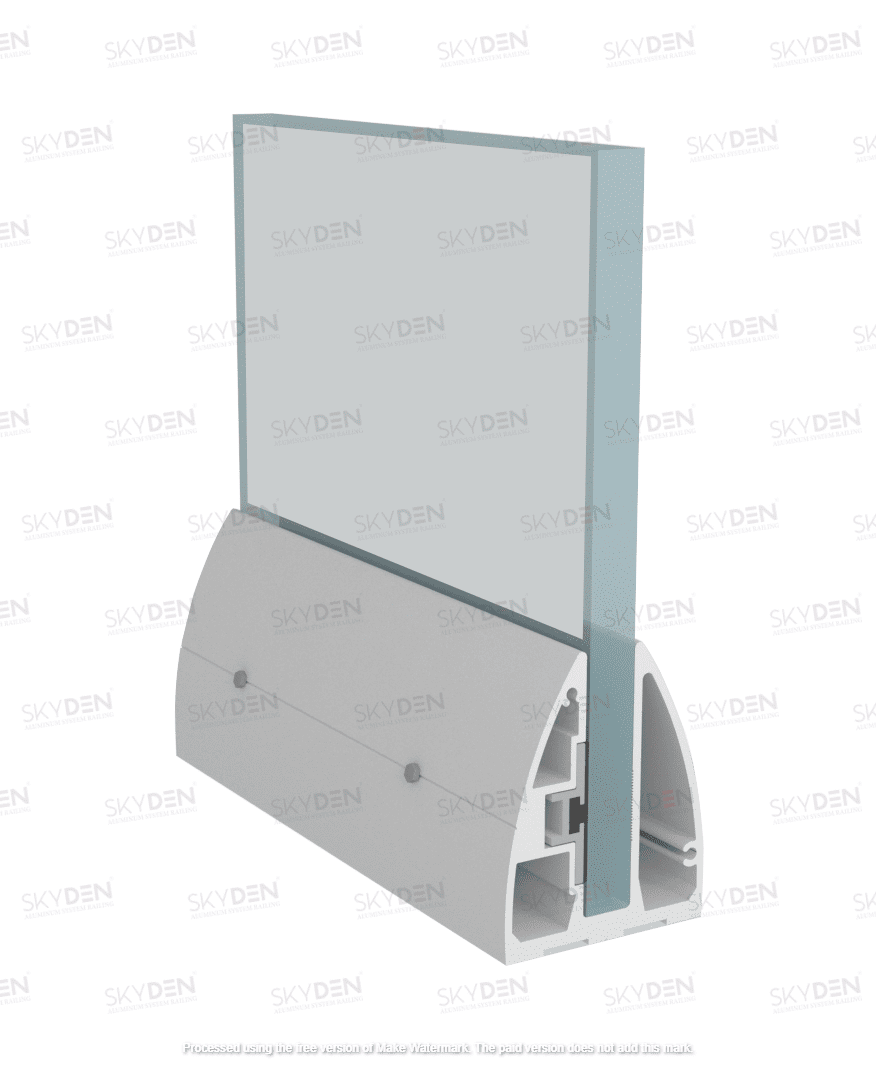 SD 02 Continuous Profile System Aluminum Glass Railing Base Profile for Balcony and Staircase, Indoor and Outdoor Top Mount Design, Durable Finish, Easy Installation for Modern Projects